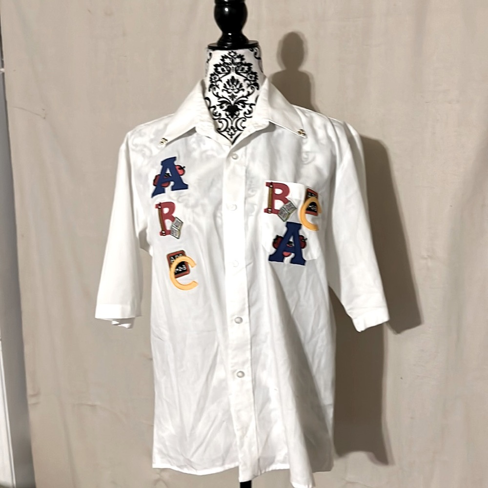 Vintage ABC Teacher Blouse Omni II LTD SZ 15 1/2